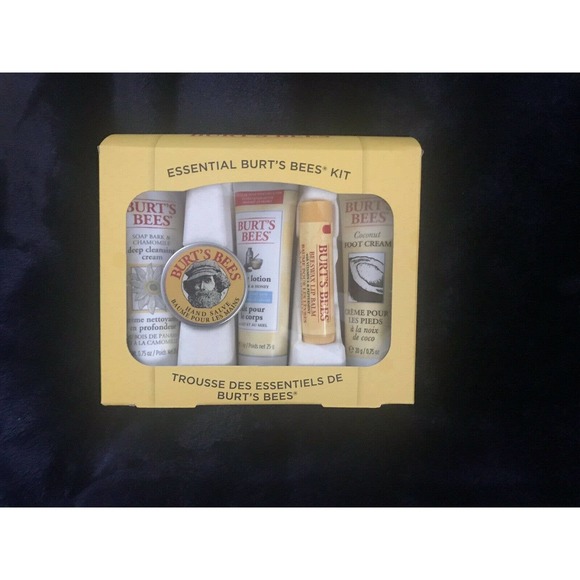 Burt's Bees Essential Gift Set Cleansing Cream Salve Lotion Lip Balm Foot Cream